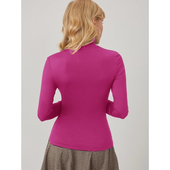 🌟HIGH NECK FORM FITTED TEE turtleneck black - Picture 4 of 8